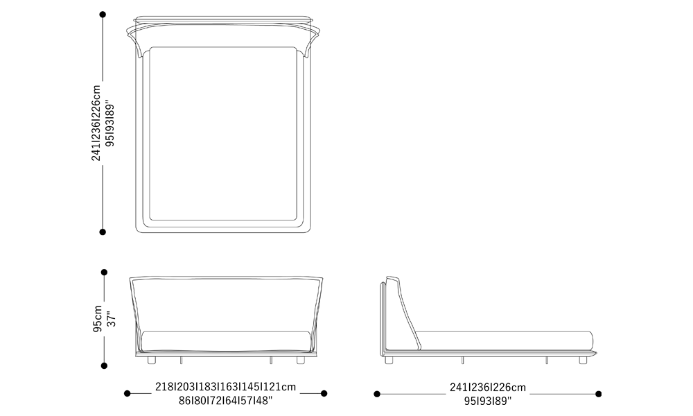 Image of the main dimensions of the product